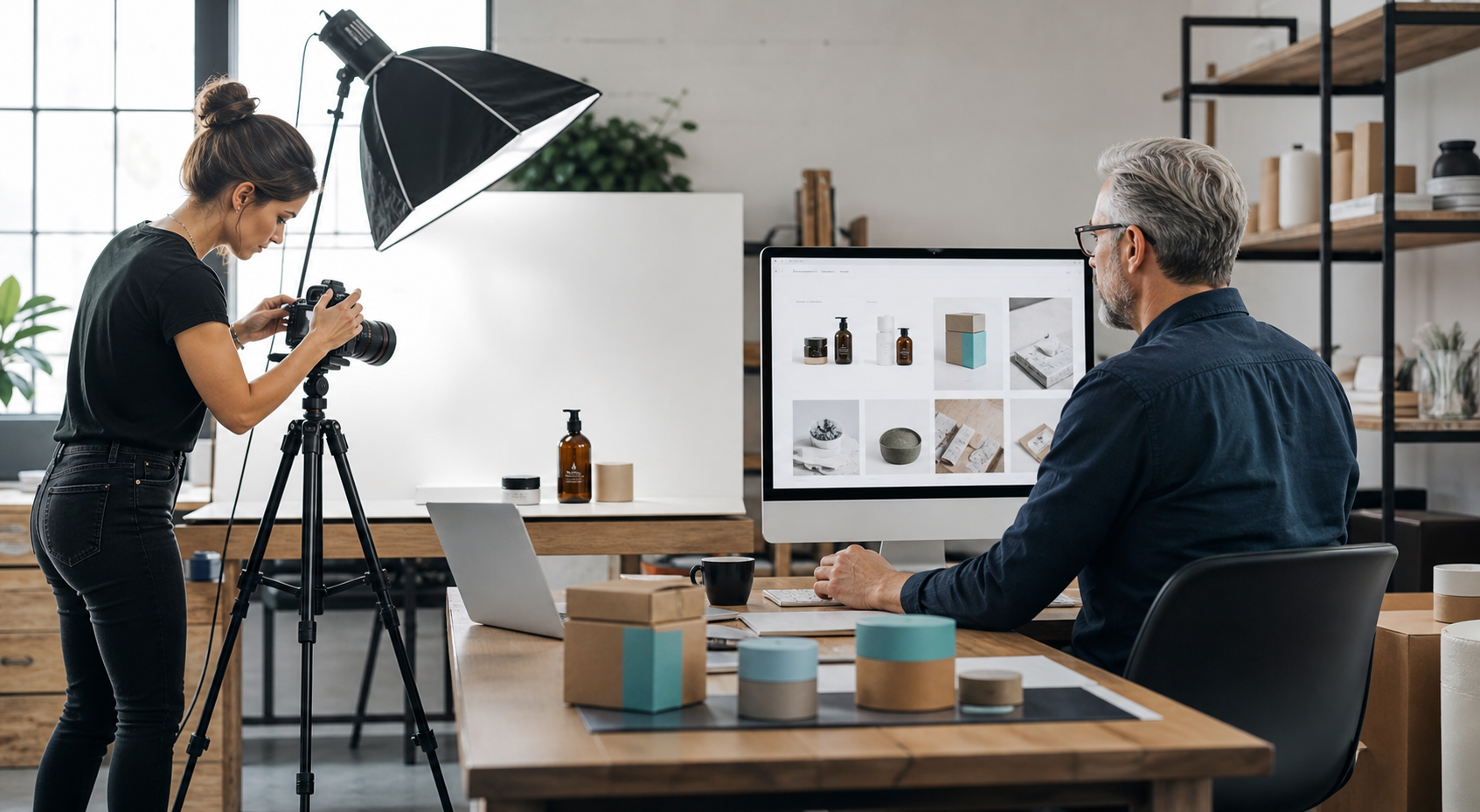 A photographer and business owner implementing improved product imagery, packaging and website presentation